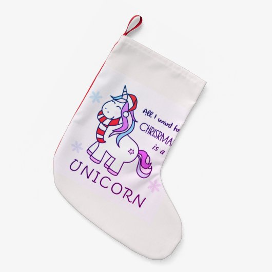 Alles, was ich zu Weihnachten Wollte, ist ein Einh Kleiner Weihnachtsstrumpf (Vorderansicht (hängend))