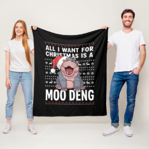 Alles, was ich zu Weihnachten Wollte, ist ein Moo  Fleecedecke