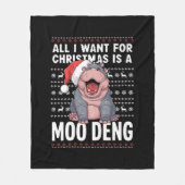 Alles, was ich zu Weihnachten Wollte, ist ein Moo Fleecedecke (Vorderseite)