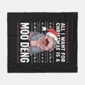 Alles, was ich zu Weihnachten Wollte, ist ein Moo Fleecedecke (Vorderseite (Horizontal))