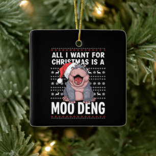 Alles, was ich zu Weihnachten Wollte, ist ein Moo  Keramikornament