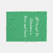 Alles, was ich zu Weihnachten wollte, ist Frieden Fleecedecke (Vorderseite (Horizontal))