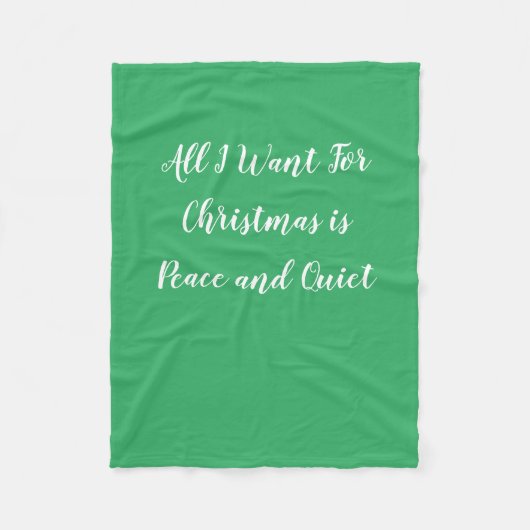 Alles, was ich zu Weihnachten wollte, ist Frieden Fleecedecke (Vorderseite)