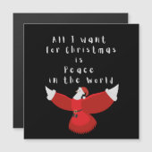 Alles, was ich zu Weihnachten Wollte, ist Frieden  Magnetkarte (Vorne/Hinten)