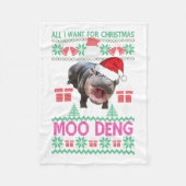 Alles, was ich zu Weihnachten Wollte, ist Moo Deng Fleecedecke (Vorderseite)