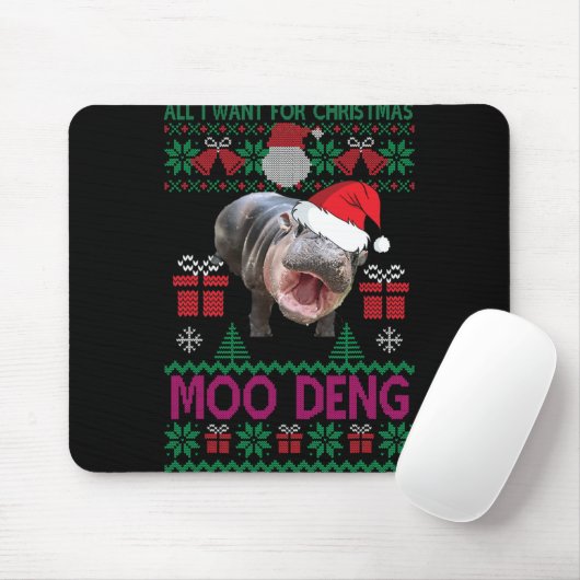 Alles, was ich zu Weihnachten Wollte, ist Moo Deng Mousepad (Mit Mouse)