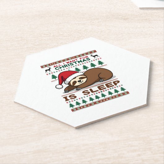 Alles, was ich zu Weihnachten Wollte, ist Schlaf - Untersetzer (angewinkelt)