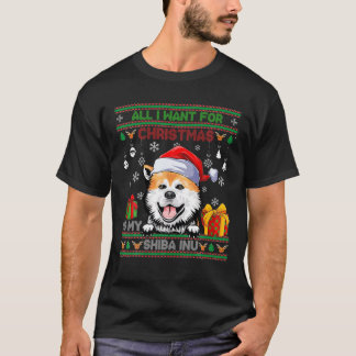 Alles, was ich zu Weihnachten Wollte, ist Shiba in T-Shirt