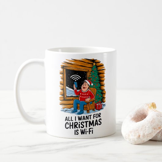 Alles, was ich zu Weihnachten Wollte, ist WiFi Fun Kaffeetasse (Mit Donut)