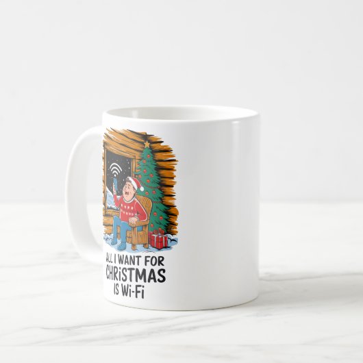 Alles, was ich zu Weihnachten Wollte, ist WiFi Fun Kaffeetasse (Vorderseite Links)