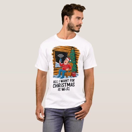 Alles, was ich zu Weihnachten Wollte, ist WiFi Fun T-Shirt (Vorne ganz)