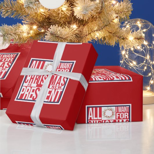 Alles, was ich zu Weihnachten Wollte New President Geschenkpapier (Feiertage)
