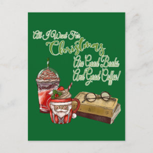 Alles, was ich zu Weihnachten Wollte, sind gute Bü Postkarte
