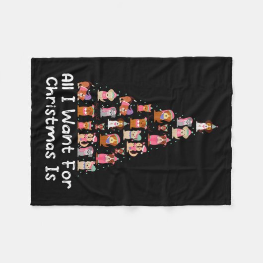 Alles, was ich zu Weihnachten Wollte, sind Hunde, Fleecedecke (Vorderseite (Horizontal))