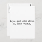 Alles, was in Latein gesagt wird, klingt tief grei Postkarte (Vorne/Hinten)