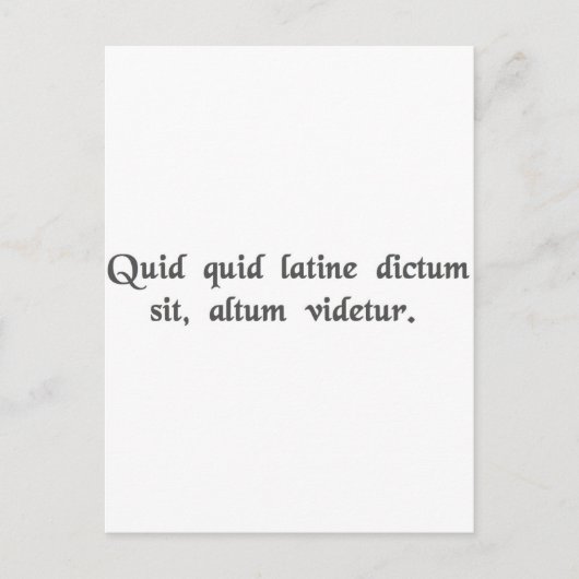 Alles, was in Latein gesagt wird, klingt tief grei Postkarte (Vorderseite)