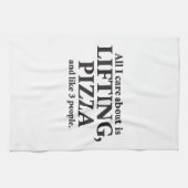 Alles, was mir wichtig ist, ist Heben und Pizza -  Geschirrtuch (Horizontal)
