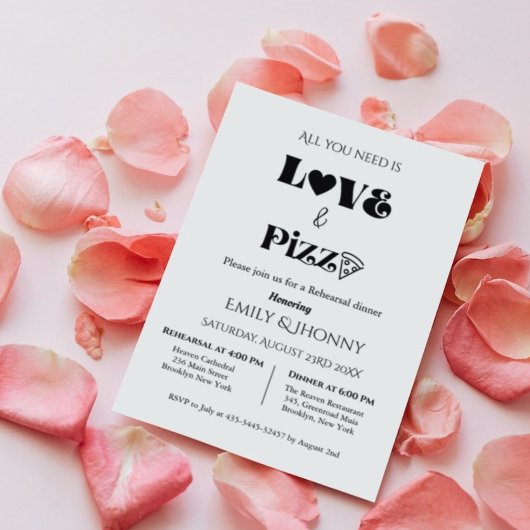 Alles, was Sie brauchen, ist ein Liebe- und Pizza- Einladung