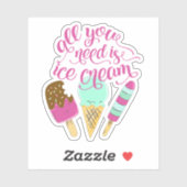 Alles, was Sie brauchen, ist Eis Niedlich und farb Aufkleber (Blatt)