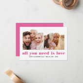 ALLES, WAS SIE BRAUCHEN, IST LIEBE 2 Foto Valentin Mitteilungskarte (Vorderseite/Rückseite Beispiel)