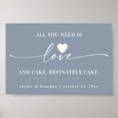 Alles was Sie brauchen ist Liebe & Cake Blue Weddi Poster (Vorne)