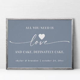 Alles was Sie brauchen ist Liebe & Cake Blue Weddi Poster