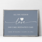 Alles was Sie brauchen ist Liebe & Cake Blue Weddi Poster