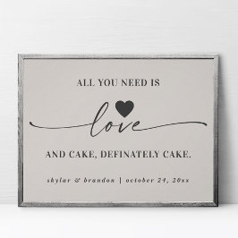 Alles, was Sie brauchen, ist Liebe & Cake Off-Whit Poster