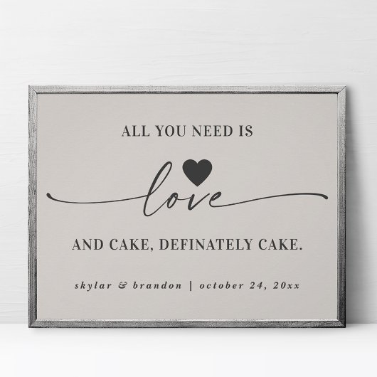 Alles, was Sie brauchen, ist Liebe & Cake Off-Whit Poster