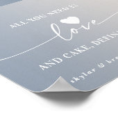 Alles was Sie brauchen ist Liebe & Cake Ombre Wedd Poster (Ecke)