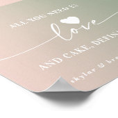 Alles was Sie brauchen ist Liebe & Cake Ombre Wedd Poster (Ecke)
