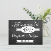 Alles, was Sie brauchen, ist Liebe-Chalkboard-Hoch Begleitkarte (Stehend Vorderseite)