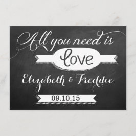 Alles, was Sie brauchen, ist Liebe-Chalkboard-Hoch Begleitkarte