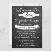 Alles, was Sie brauchen, ist Liebe-Chalkboard-Hoch Einladung (Vorderseite)