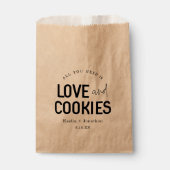 Alles was Sie brauchen ist Liebe & Cookies Hochzei Geschenktütchen (Vorderseite)