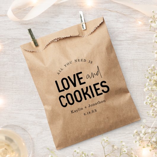 Alles was Sie brauchen ist Liebe & Cookies Hochzei Geschenktütchen (Ausgeschnitten)