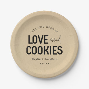 Alles was Sie brauchen ist Liebe & Cookies Pappteller