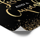 Alles was Sie brauchen ist Liebe & Cupcakes Black Poster (Ecke)