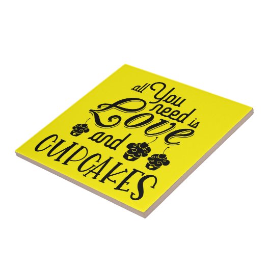 Alles, was Sie brauchen, ist Liebe Cupcakes Zitat Fliese (Seite)