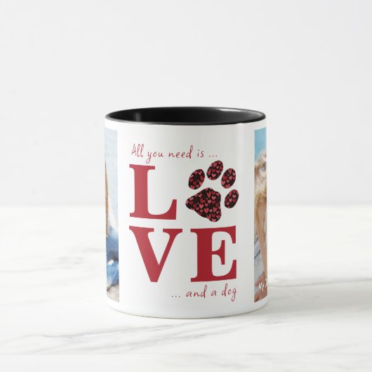 Alles, was Sie brauchen, ist Liebe & ein Hund pers Tasse (Zentrum)