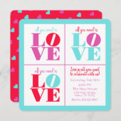 Alles, was Sie brauchen, ist LIEBE Einladung (Vorne/Hinten)