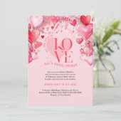 Alles was Sie brauchen ist Liebe Elegantes Herz Br Einladung (Stehend Vorderseite)