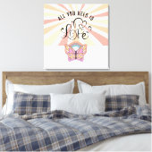 Alles was Sie brauchen ist Liebe Groovy Butterfly  Leinwanddruck (Insitu (Schlafzimmer))