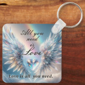 Alles was Sie brauchen ist Liebe Herz und Engel Wi Schlüsselanhänger (Rückseite)