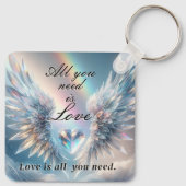Alles was Sie brauchen ist Liebe Herz und Engel Wi Schlüsselanhänger (Rückseite)