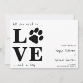 Alles, was Sie brauchen, ist Liebe Hunde Hochzeit Ankündigung (Vorderseite)