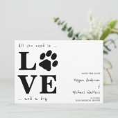 Alles, was Sie brauchen, ist Liebe Hunde Hochzeit  Ankündigung (Stehend Vorderseite)