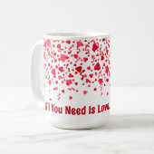 Alles was Sie brauchen ist Liebe & Kaffee Red Conf Kaffeetasse (Vorderseite Links)