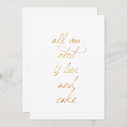 Alles was Sie brauchen ist Liebe & Kuchen (Vorne/Hinten)