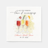 Alles was Sie brauchen ist Liebe & Mimosas Brautpa Serviette (Vorderseite)